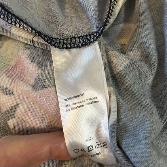 Venus Lascana Dress Medium Floral Handkerchief Hem Tie Waist Tropical Resort - Picture 10 of 11